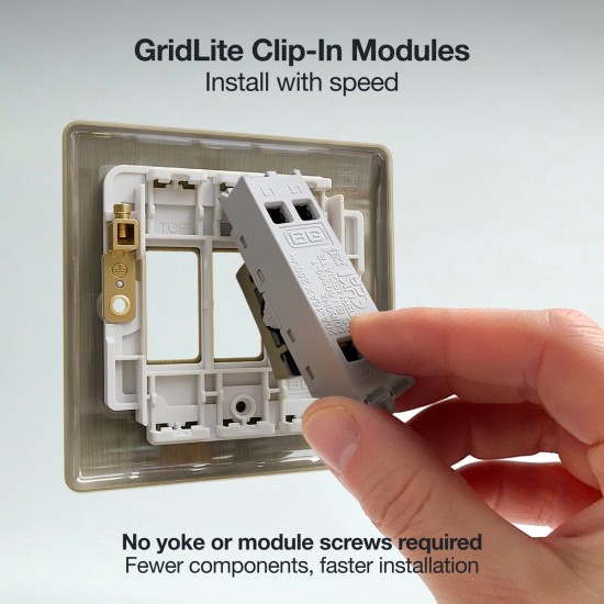 BG Grid Lite Antique Brass 20A Intermediate Module